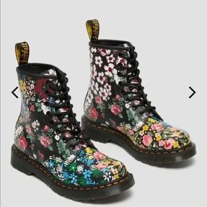 Dr. Martens Shoes Dr. Martens 1460 Pascal Floral Mash Up Leather Lace Up Boots